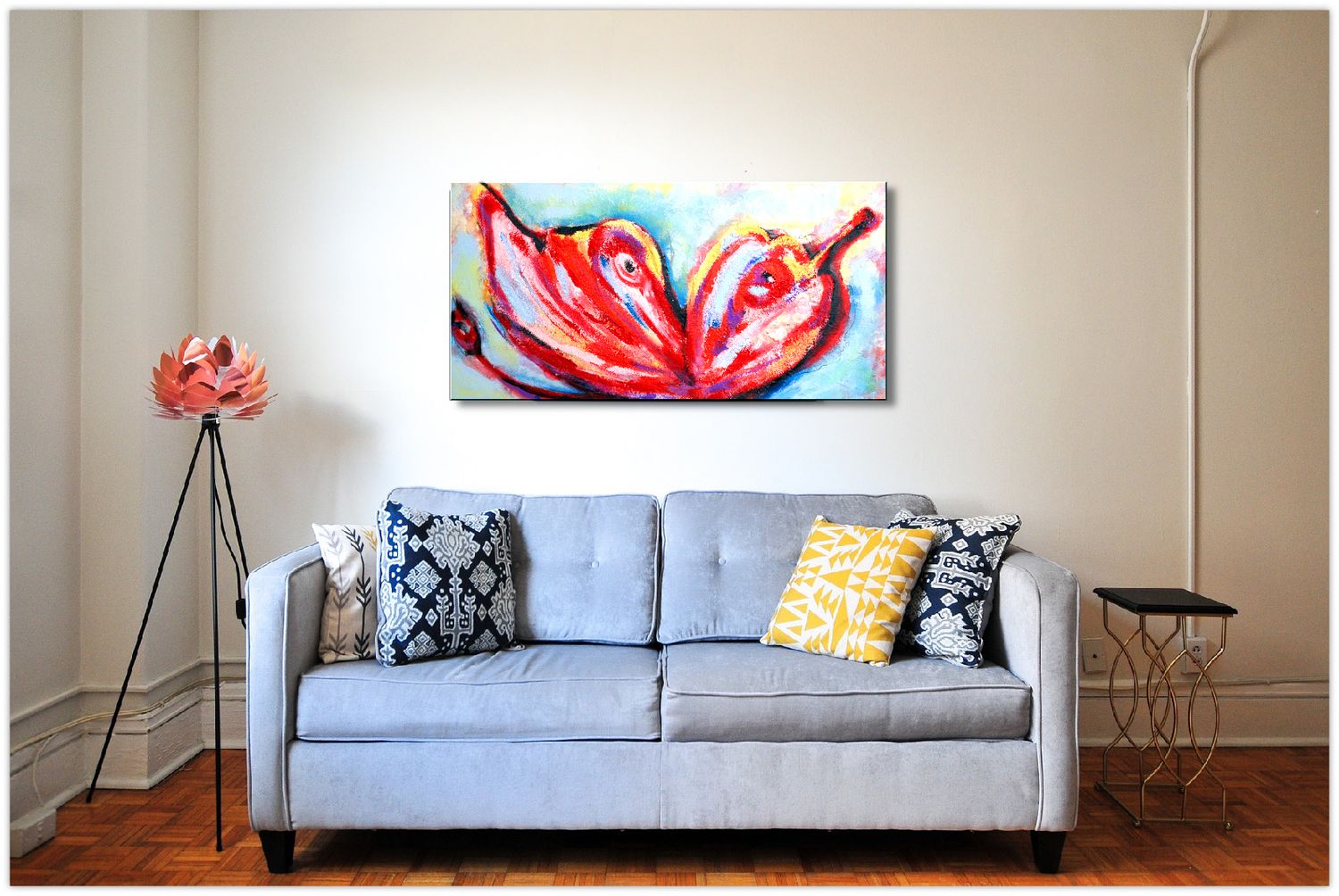 “Butterfly” | Abstract Acrylic Painting on Canvas | Hand-Painted Unique Artwork by Larissa Chupakhina