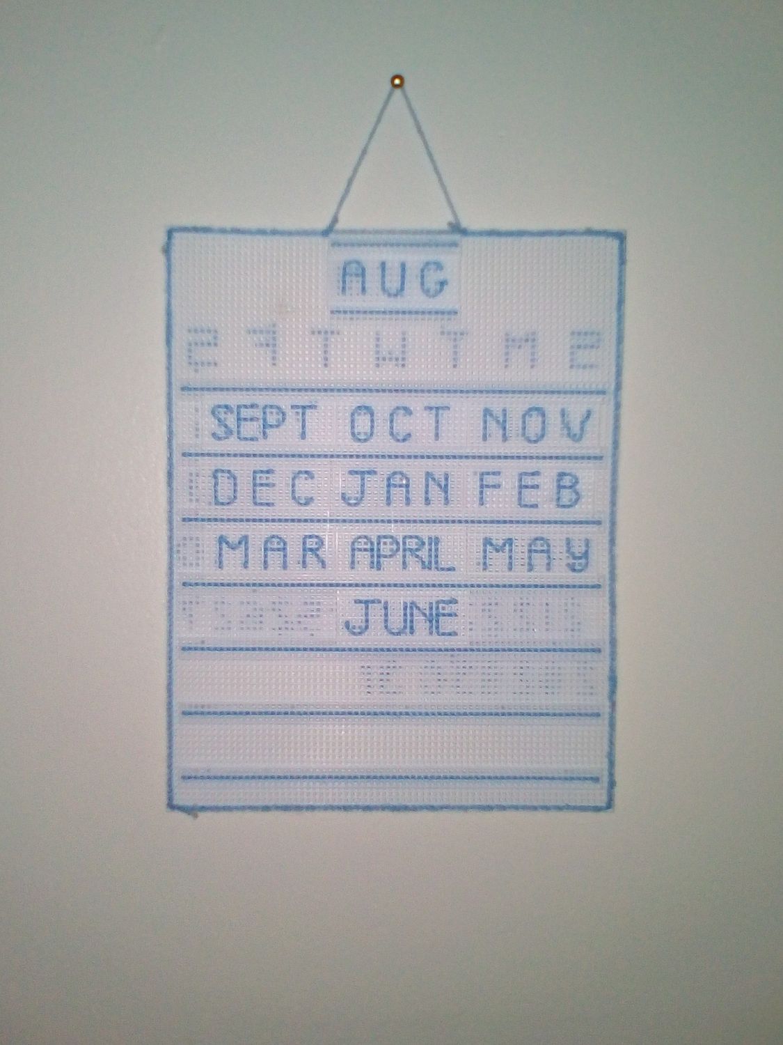 Custom Craft Calendar (Primary: White- Secondary: Light Blue) all calendars have a front and back view. BACK VIEW SHOWN HERE!