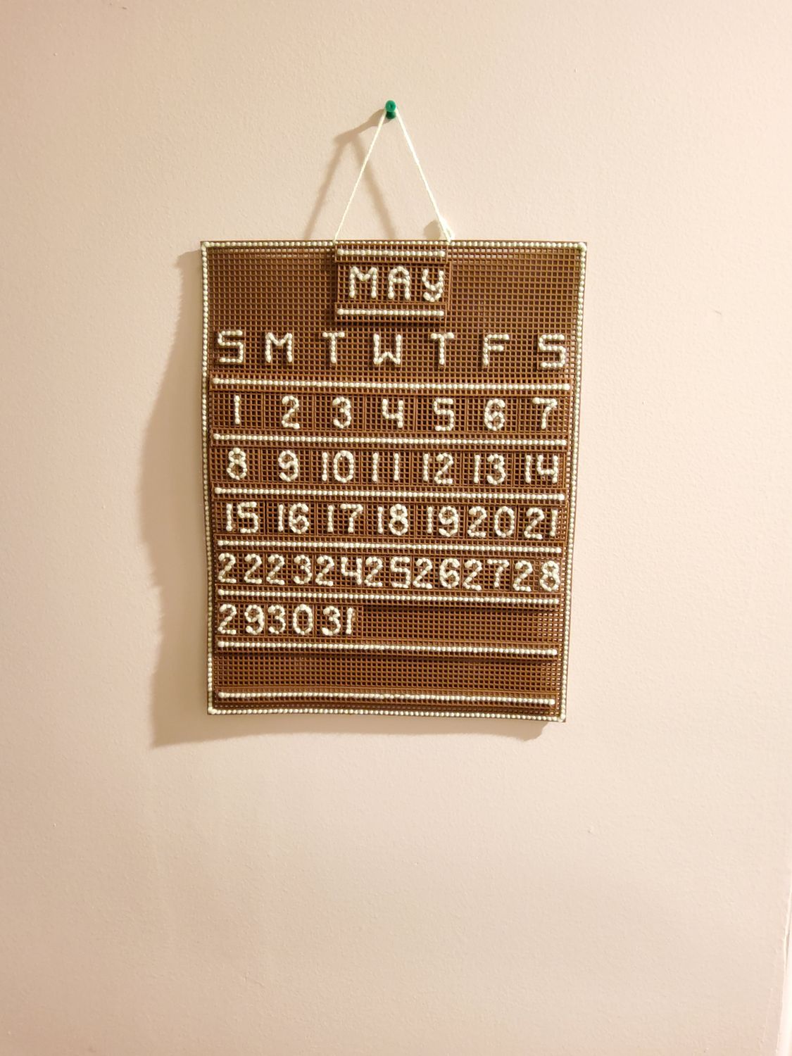 Custom Craft Calendar Primary: Chocolate Brown. Secondary: Mint Green.