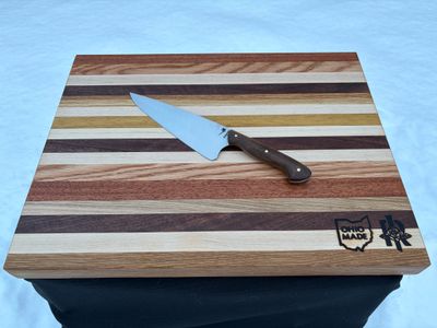 Charity Fundraiser!!! Vanguard Petite Chef's Knife With Hand Made Cutting Board