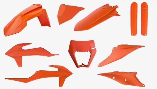 POLISPORT Plastiksatz passend für KTM EXC EXCF 2020-23 Farbe orange