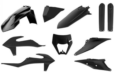POLISPORT Plastiksatz passend für KTM EXC EXCF 2020-23 Farbe schwarz