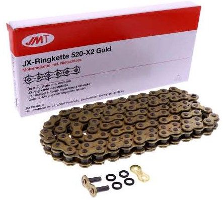 JMT Kette X-Ring 520 X2 - Gold/schwarz 118 m. Niet-Schloss