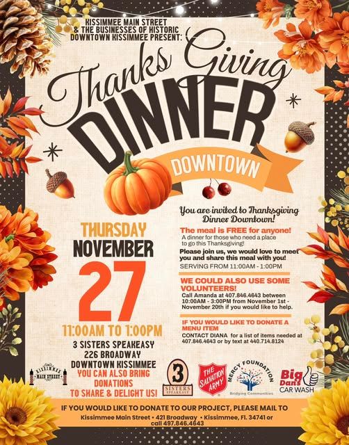 THANKSGIVING DINNER - NOV 27