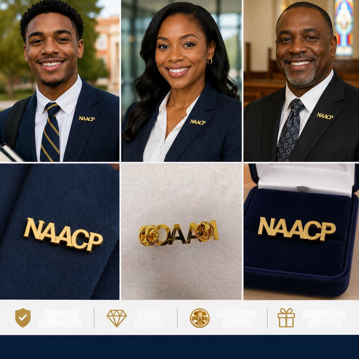 NAACP Gold Lapel Pin