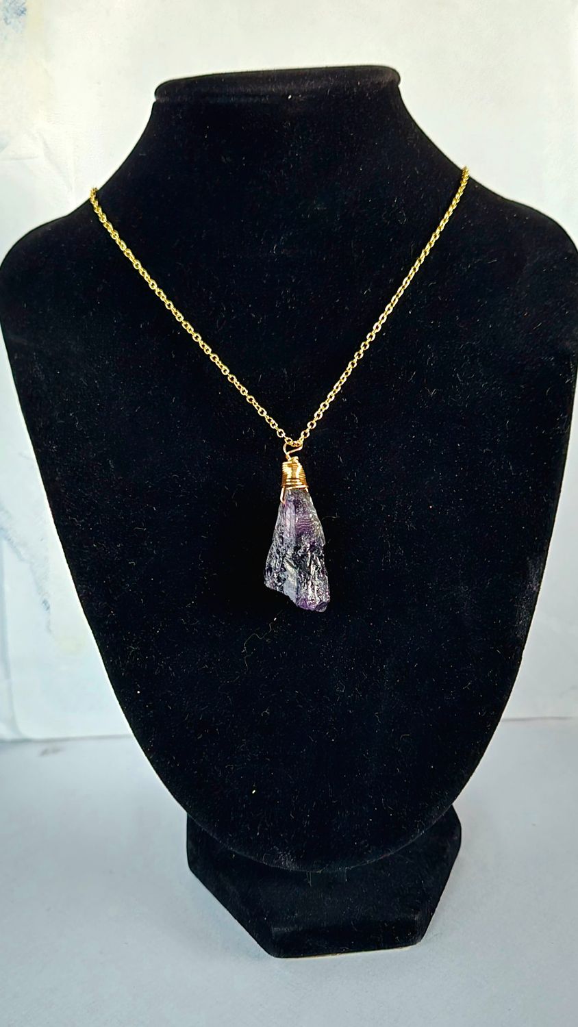 Heart of the Galaxy amethyst crystal necklace