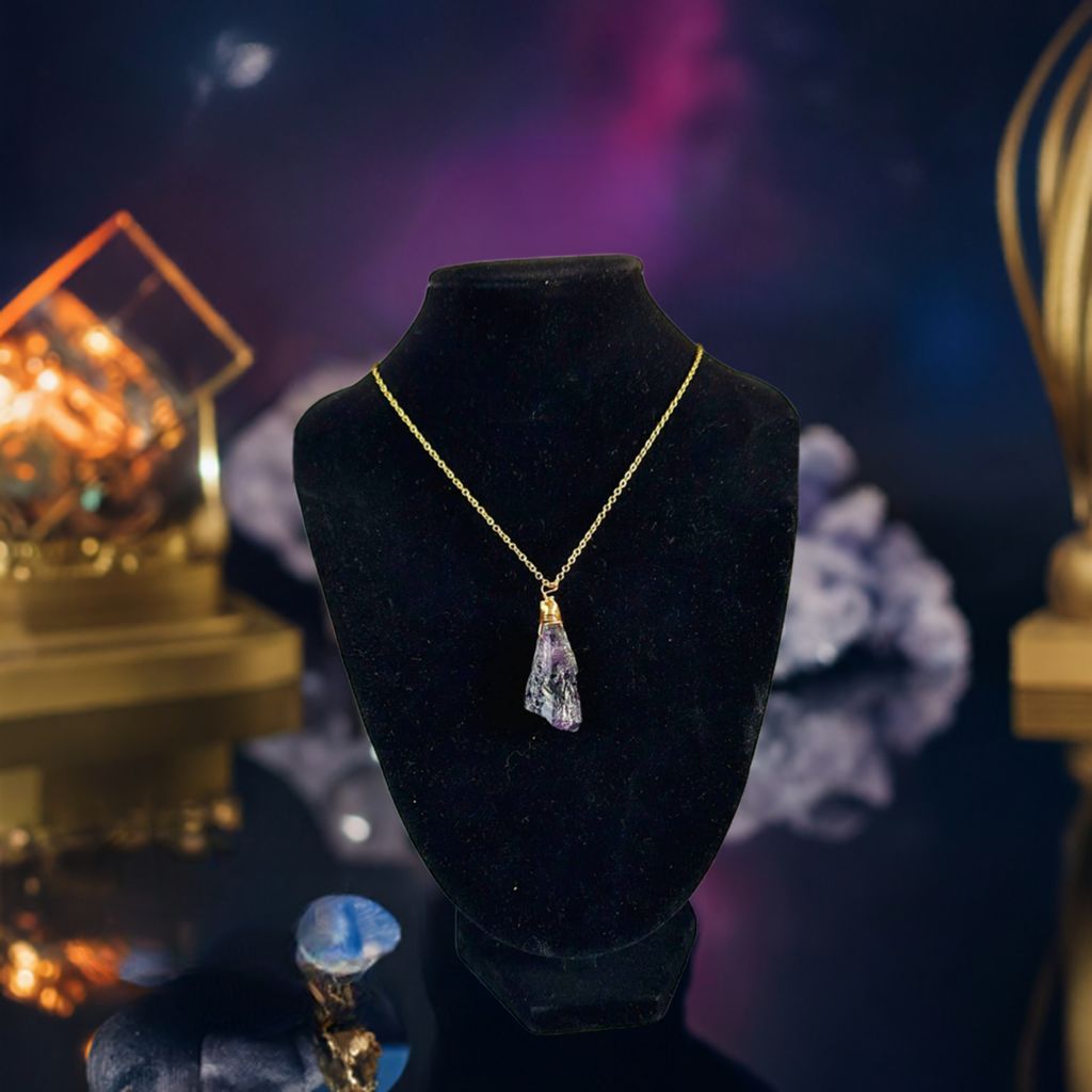 Heart of the Galaxy amethyst crystal necklace