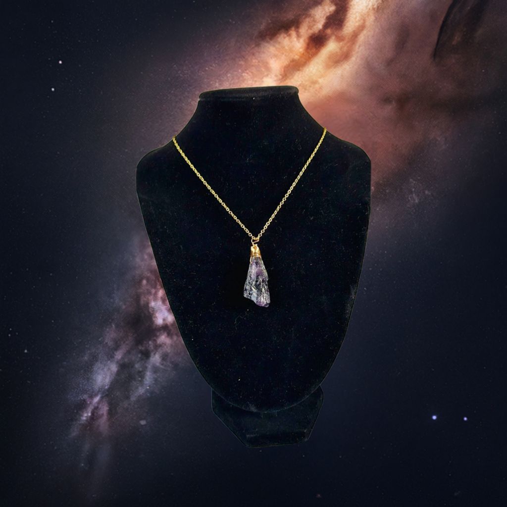 Heart of the Galaxy amethyst crystal necklace