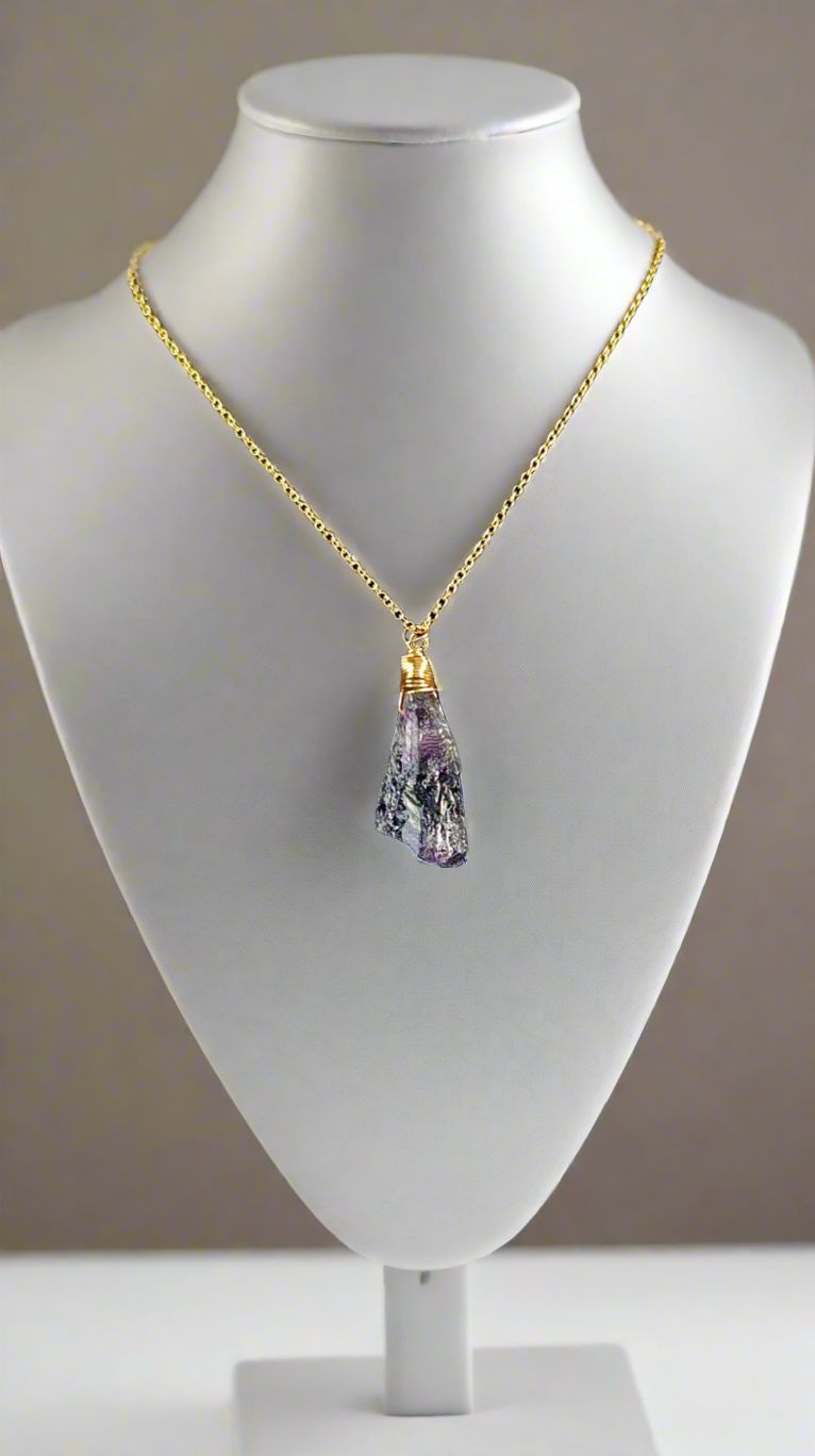Heart of the Galaxy amethyst crystal necklace