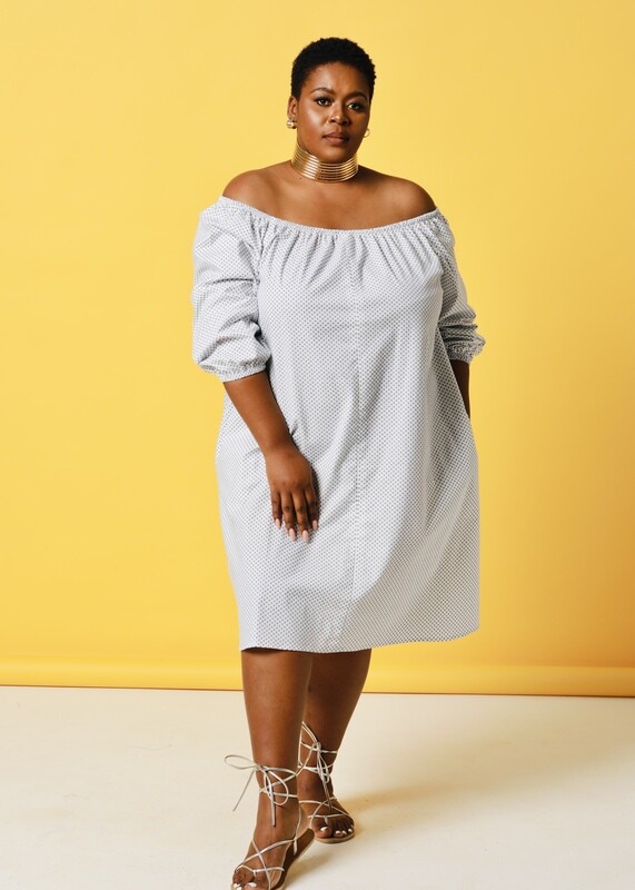 Unathi Dress (White Polka)