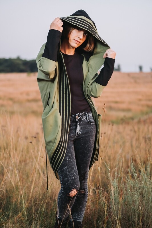 Khalipha Hooded Coat (Cork Green)