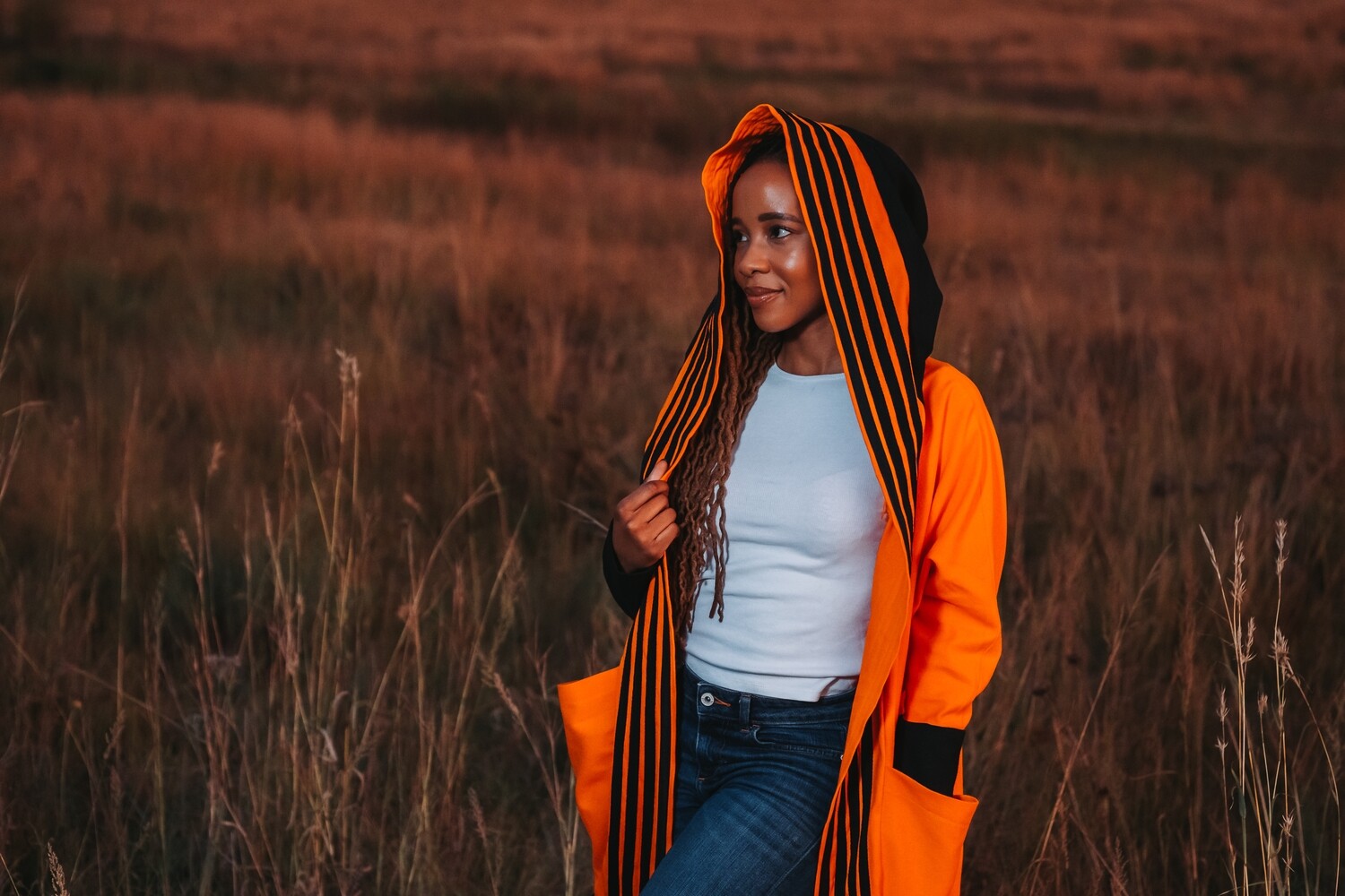 Khalipha Hooded Coat (Sahara Orange)