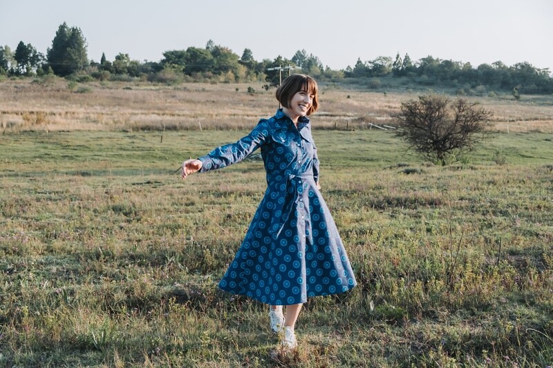 Ayanda Dress  Blue Polka