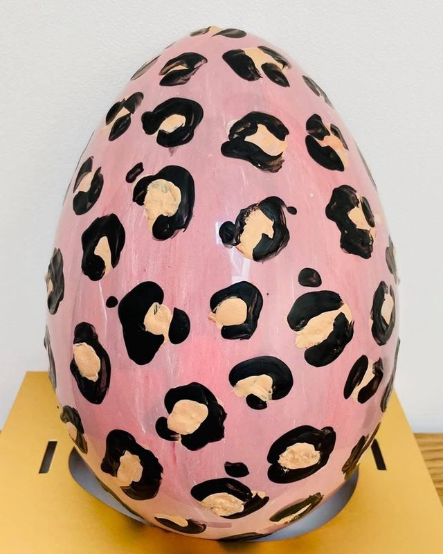 Hand Painted Leopard print Easter Egg