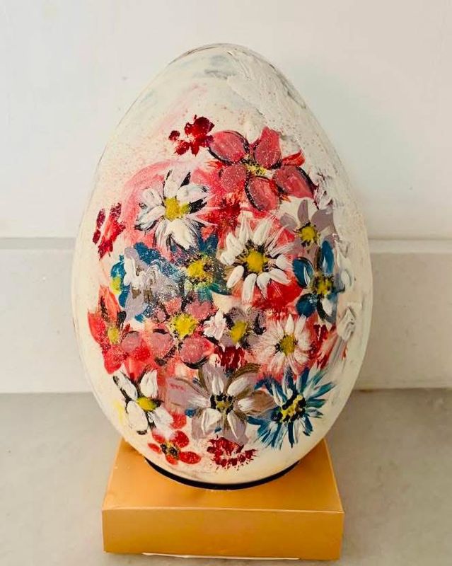 Hand Painted Floral Easter Egg