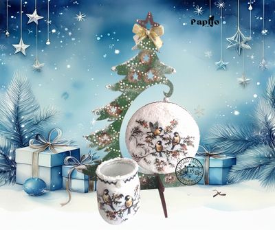 Ozdoba bożonarodzeniowa - komplet z ptaszkami