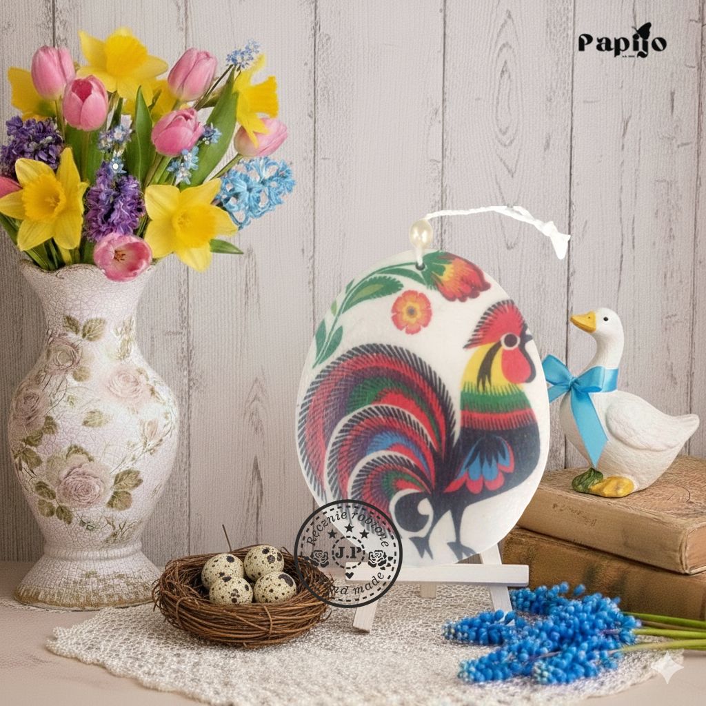 Zawieszka drewniana z kogutem