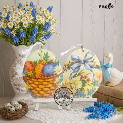 Drewniana zawieszka z koszykiem