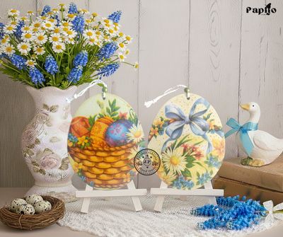 Drewniana zawieszka z koszykiem