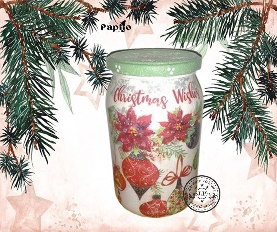 Ozdobny słoiczek bożonarodzeniowy