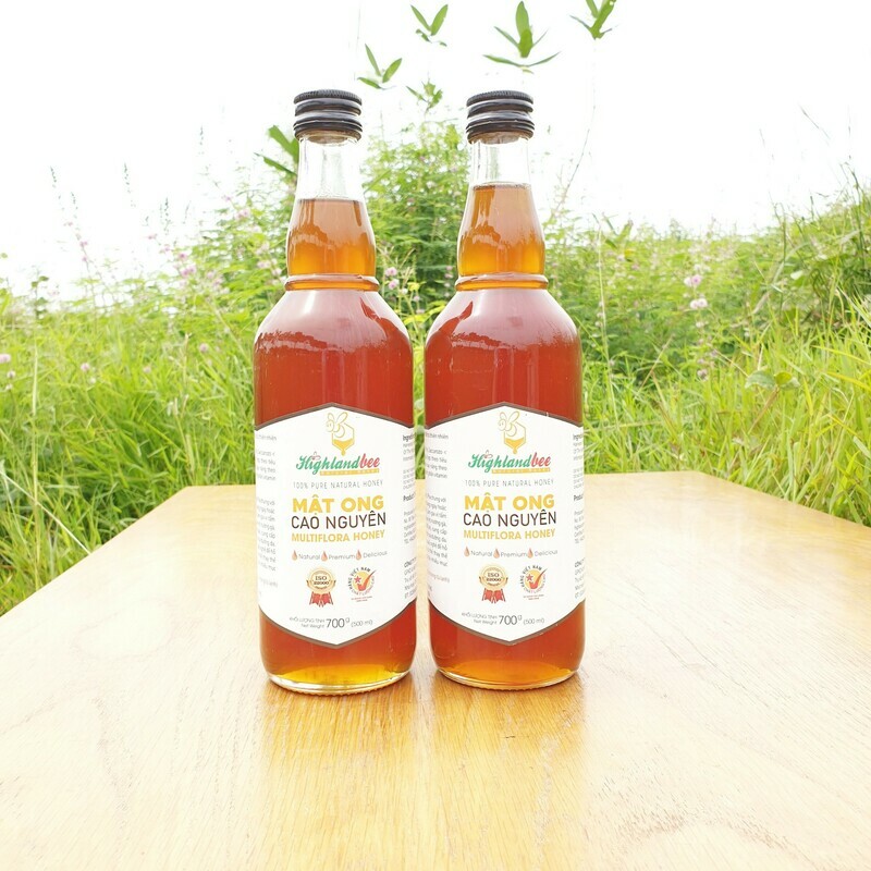 2 chai mật ong rừng hoa cà phê nguyên chất loại 500ml (1lít)