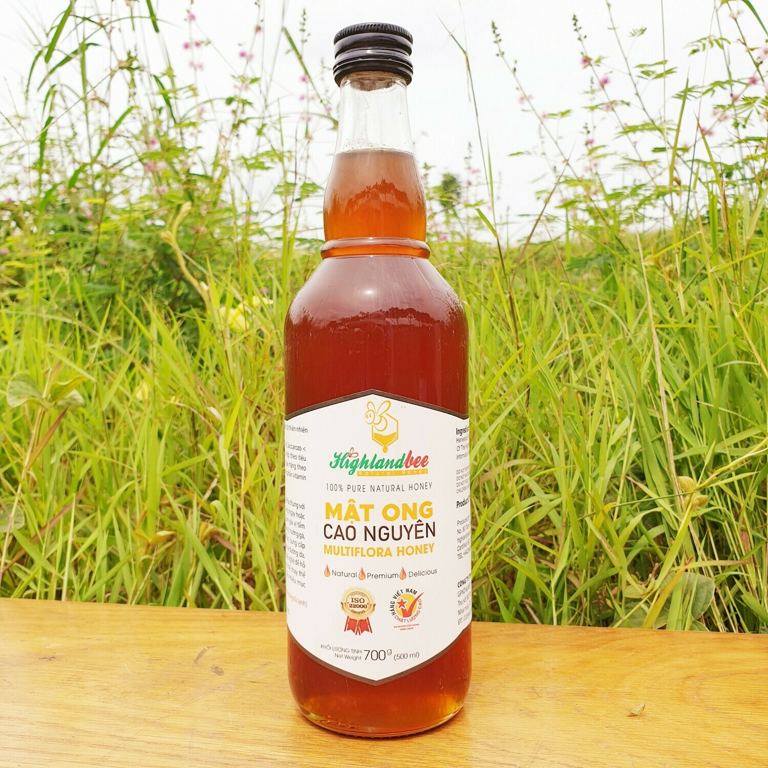 Mật ong nguyên chất Cao Nguyên Highlandbee chai 500ml (0.5lít)