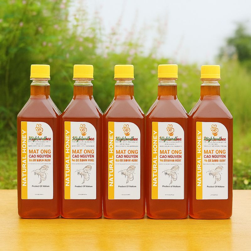 5 lít mật ong nguyên chất Cao Nguyên Highlandbee - Chai 1lít