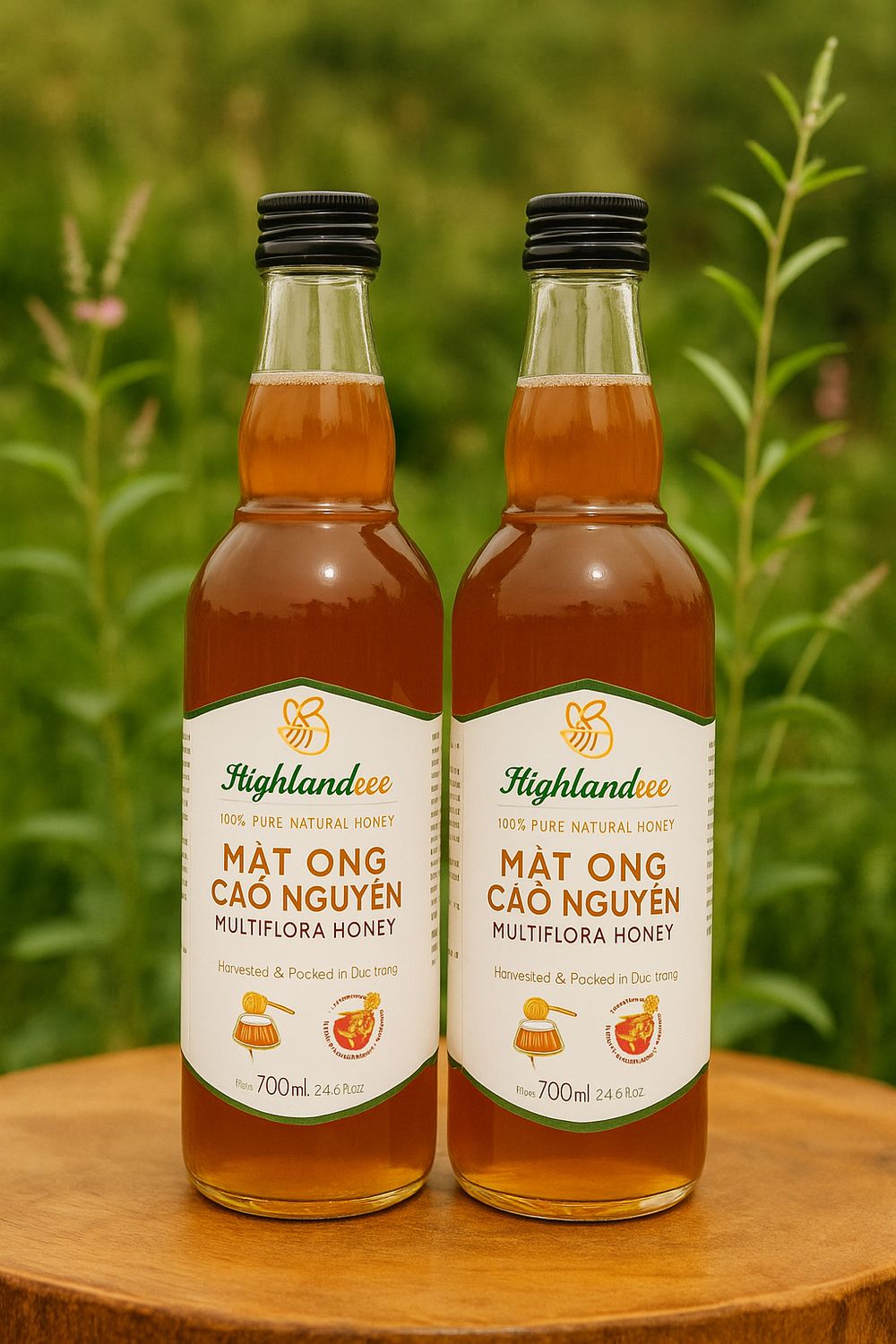 Mật ong nguyên chất Cao Nguyên Highlandbee - Hộp đôi 2 chai 500ml