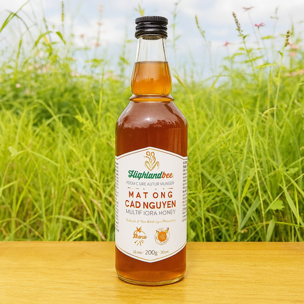 Mật Ong Nguyên Chất Cao Nguyên Highlandbee – Chai 500ml