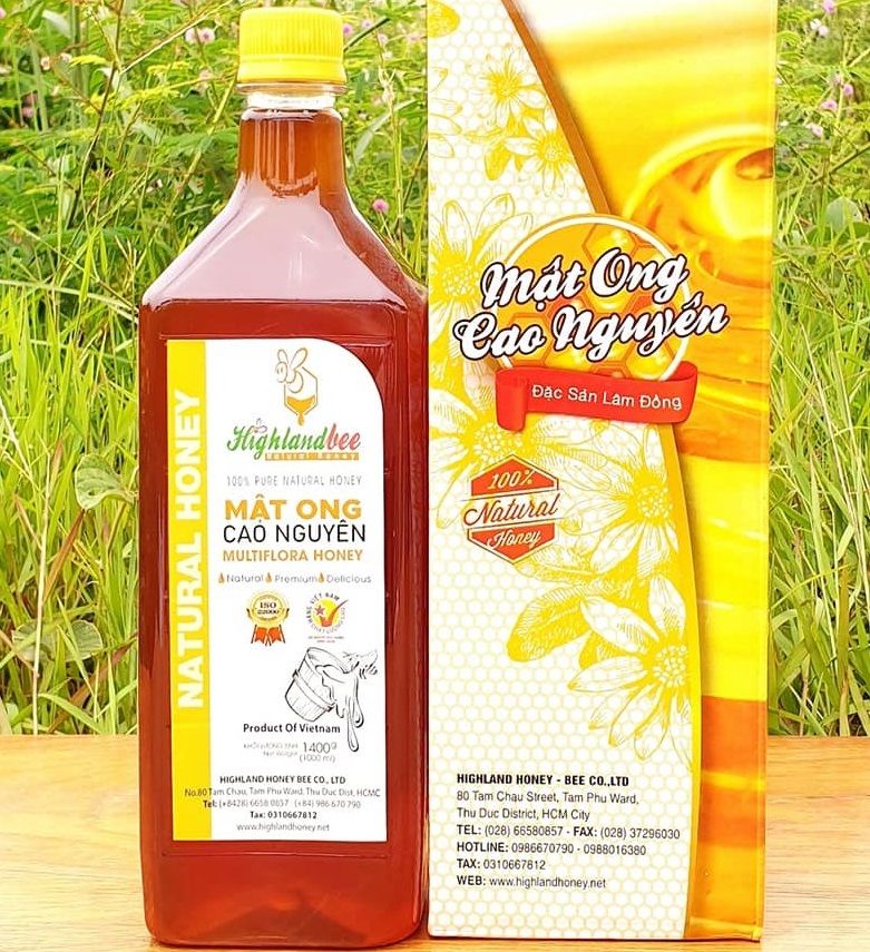 Mật Ong Nguyên Chất Cao Nguyên Highlandbee – Chai 1 lít