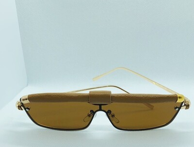 Sunglasses the “Cozette” Brown Leather with  Tinted Lens