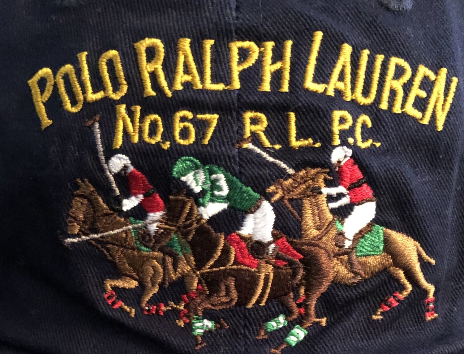 Ralph Lauren Navy Blue Polo Cap w/ 3 Polo Players