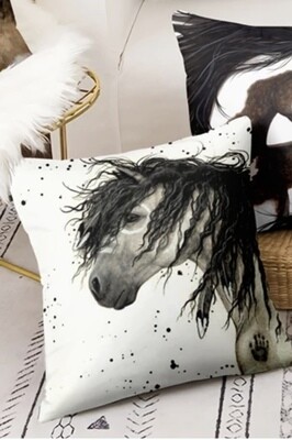 Equestrian “Crazy Horse” Decorative Throw Pillow