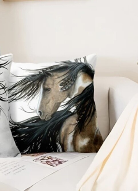 Equestrian WILD HORSE  Pillow Cover