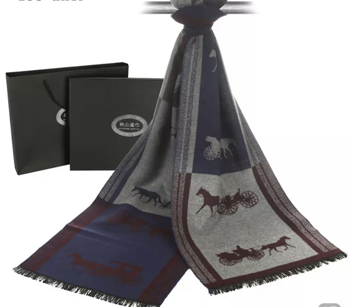 Men’s Equestrian Horse & Carriage Scarf
