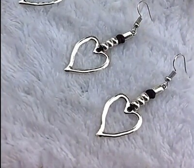 Earrings With A Metal Heart