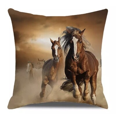 Horses Running Western Pillow Cover Horses Running Western Pillow Cover