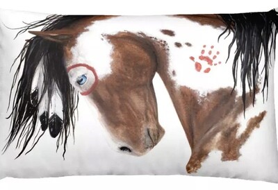 Horse Decor Pillow Cover Painted Wild Horse