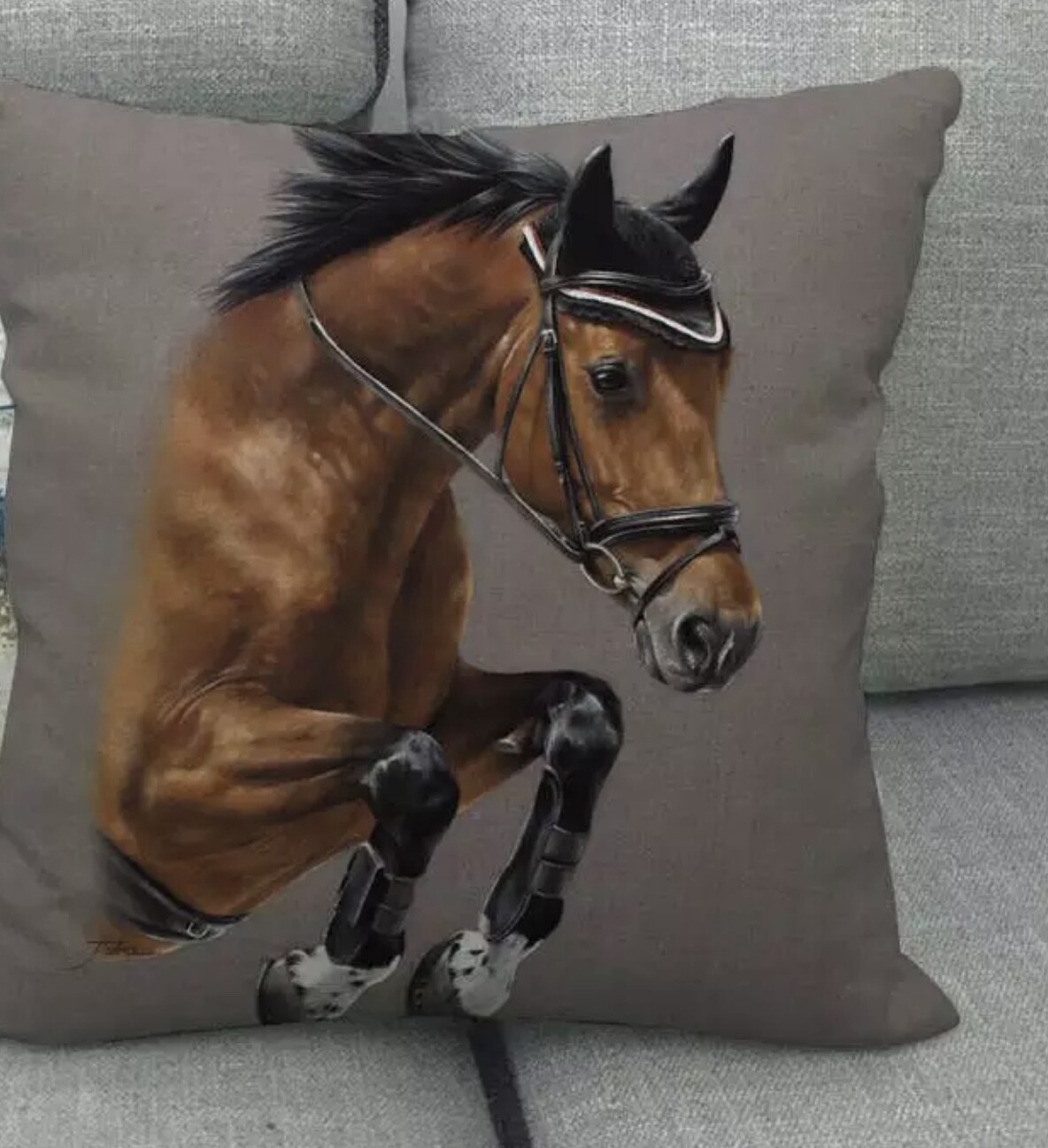Equestrian Jumper Horse Pillow Home Decor