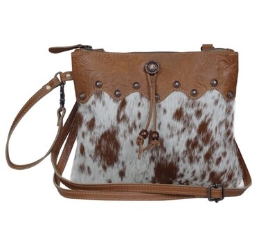 Brown Leather/Hair Western Handbag