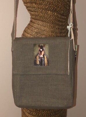 Linen Crossbody Bag Featuring “ROY” by gayle