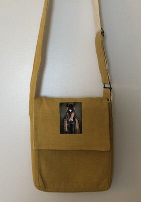Linen Crossbody Bag Mustard Yellow Featuring “ROY” by gayle