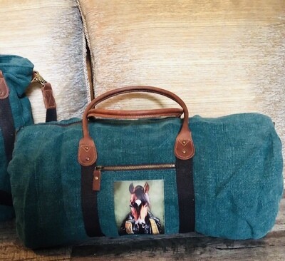 Hunter Green Duffle Bag Featuring “ROY” The Horse by gayle