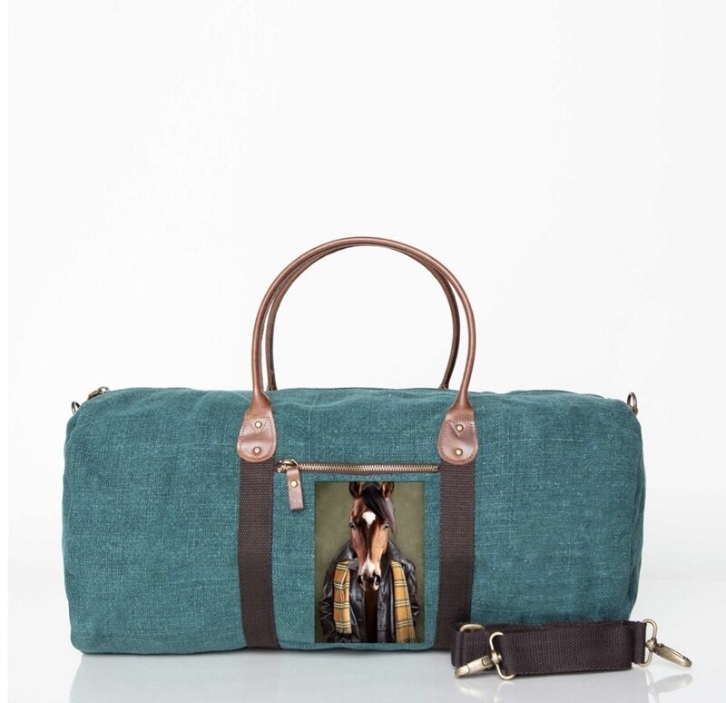 Hunter Green Duffle Bag Featuring “ROY” The Horse by gayle