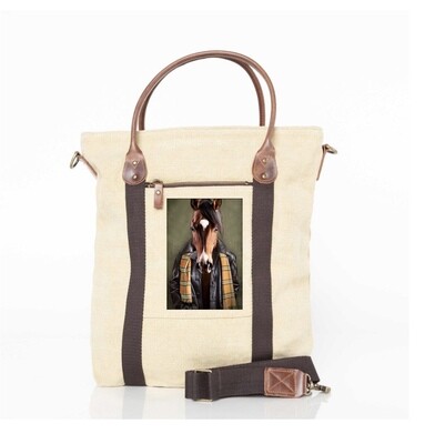 Natural Flight Bag Jute/leather Handles “Roy” by gayle