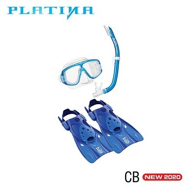 Tusa Sport Adult Platina Hyperdry Mask, Snorkel, Fins Travel Set