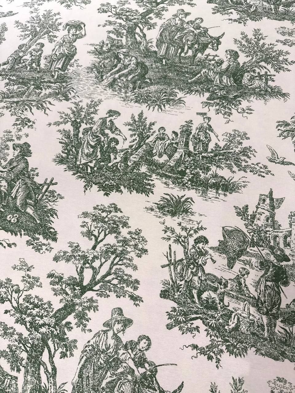 Duck imprimeu Toile de Jouy verde
