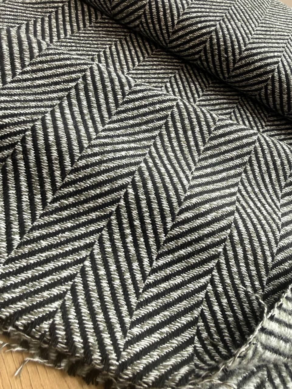 Cașmir zigzag - khaki cu negru