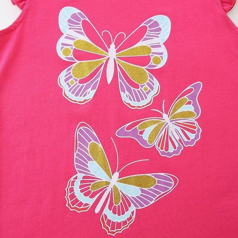 Ensemble t-shirt et short à imprimé de dessin animé de papillon