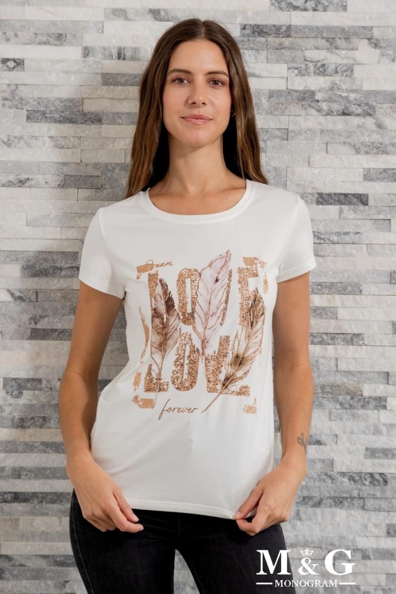 T-shirt à imprimé avec paillettes